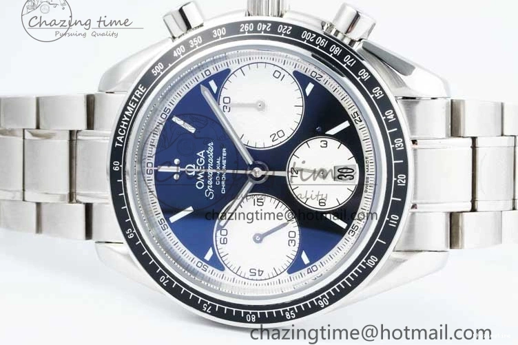 0720 Cozy Speedmaster Racing Master SS HKF Best Edition Black White Dial on SS Bracelet A 7807